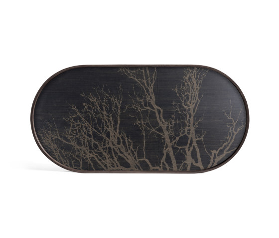 Classic tray collection | Black Tree wooden tray - oblong - M | Trays | Ethnicraft