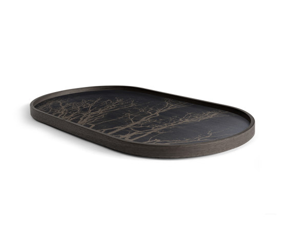 Classic tray collection | Black Tree wooden tray - oblong - M | Bandejas | Ethnicraft
