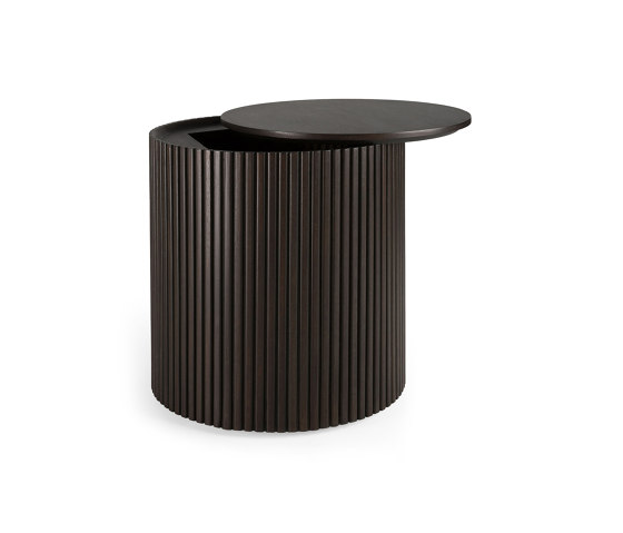 Roller Max | Mahogany dark brown round side table - varnished | Tables d'appoint | Ethnicraft