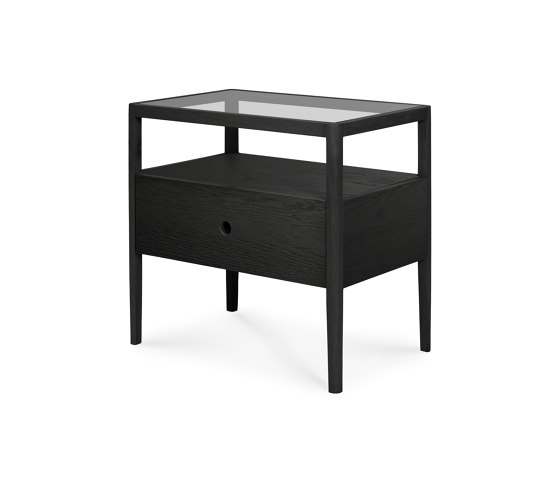 Spindle | Oak black bedside table - 1 drawer - varnished | Night stands | Ethnicraft