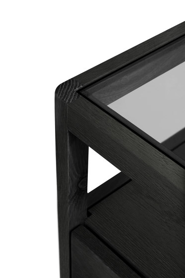 Spindle | Oak black bedside table - 1 drawer - varnished | Comodini | Ethnicraft