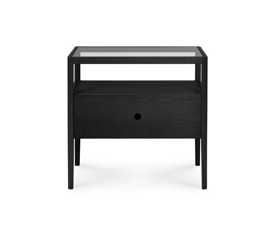 Spindle | Oak black bedside table - 1 drawer - varnished | Tables de chevet | Ethnicraft