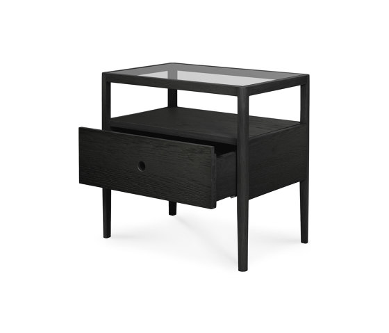 Spindle | Oak black bedside table - 1 drawer - varnished | Nachttische | Ethnicraft
