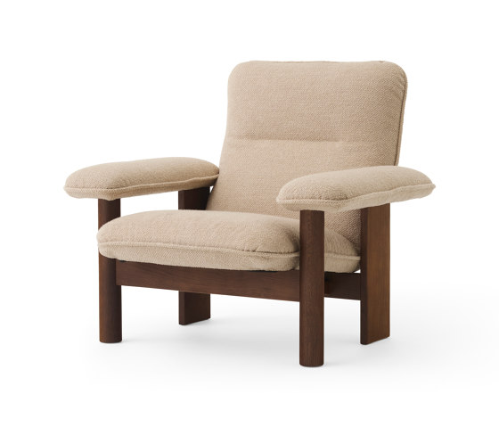 Brasilia Lounge Chair | Dark Stained Oak | MENU Bouclé 02 | Sessel | Audo Copenhagen
