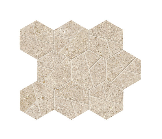 Boost Stone Cream Mosaico Hex 25x28,5 | Carrelage céramique | Atlas Concorde