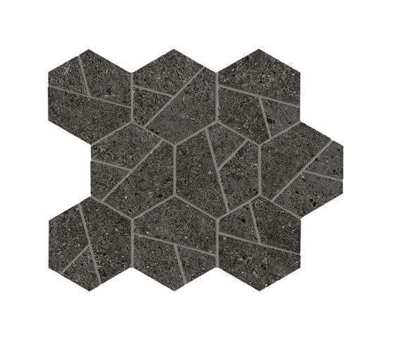 Boost Stone Tarmac Mosaico Hex 25x28,5 | Carrelage céramique | Atlas Concorde