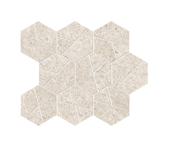 Boost Stone White Mosaico Hex 25x28,5 | Carrelage céramique | Atlas Concorde