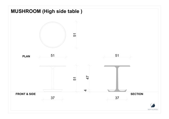 Mushroom | High side table | Beistelltische | Softicated