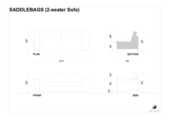 Saddlebags | Sofa 2-seater | Divani | Softicated