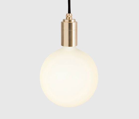 Brass Nine Pendant with Large White & Brass Canopy and Sphere IV Bulbs | Pendelleuchten | Tala