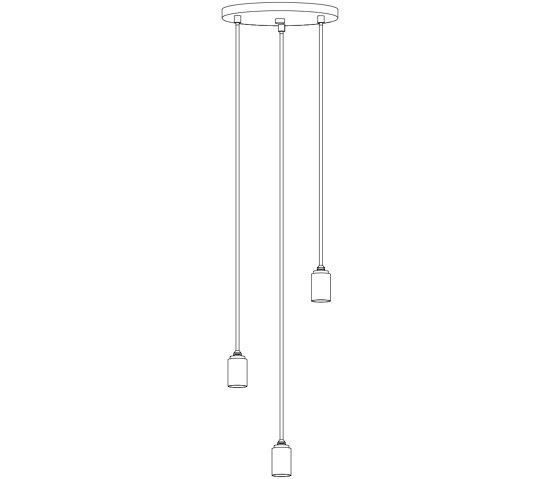 Brass Triple Pendant Black Canopy | Lámparas de suspensión | Tala