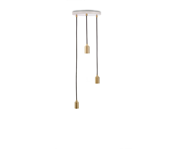 Brass Triple Pendant White Canopy | Lámparas de suspensión | Tala