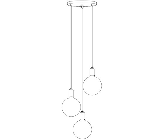 Brass Triple Pendant with Black Canopy with Sphere IV | Lámparas de suspensión | Tala