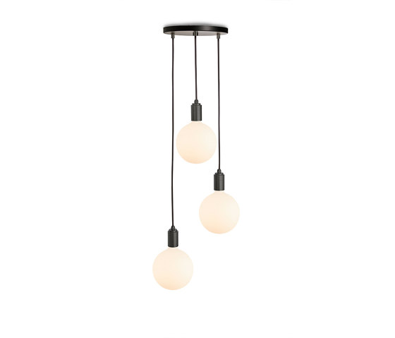 Graphite Triple Pendant with Black Canopy with Sphere IV | Suspended lights | Tala