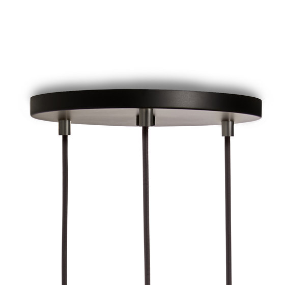 Graphite Triple Pendant with Black Canopy with Sphere IV | Suspensions | Tala