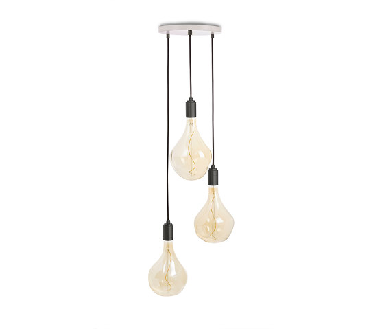 Graphite Triple Pendant with White Canopy with Voronoi II | Suspensions | Tala