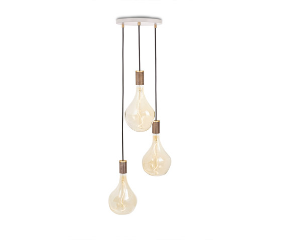 Walnut Triple Pendant with White Canopy with Voronoi II | Suspended lights | Tala
