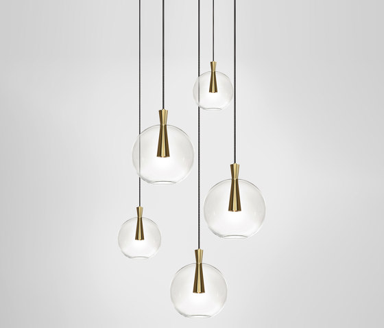 Cone 5 Piece Cluster - Lamp and Shade | Suspensions | Marc Wood Studio