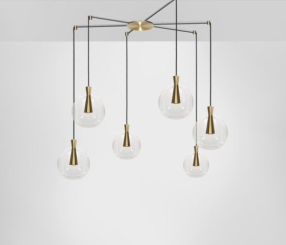 Cone 6 Piece Cluster (Wide) - Lamp and Shade | Suspended lights | Marc Wood Studio