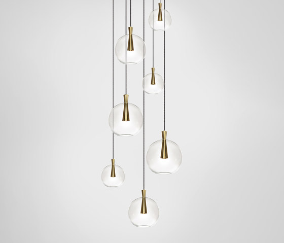 Cone 7 Piece Cluster - Lamp and Shade | Pendelleuchten | Marc Wood Studio