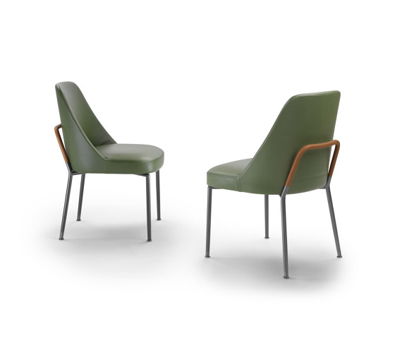 Marley dining chair metal/wood structure | Sedie | Flexform