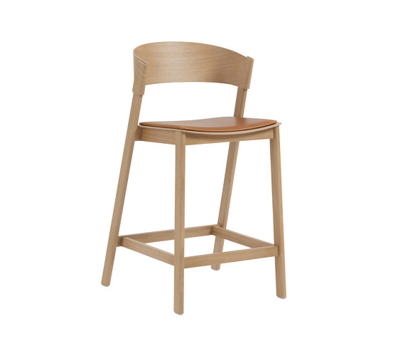 Cover Counter Stool - Refine Leather Cognac/Oak | Counter stools | Muuto