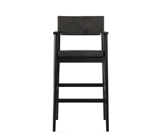 Vintage ARM BARSTOOL W/ LEATHER (VINTAGE BLACK) | Bar stools | Karpenter