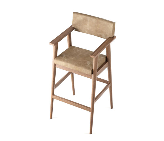 Vintage ARM BARSTOOL W/ LEATHER (SAFARI GREY) | Bar stools | Karpenter