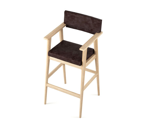 Vintage ARM BARSTOOL W/ LEATHER (DARK BROWN) | Bar stools | Karpenter