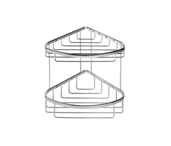Basket | Twin Shower Caddy Corner 27 Collection 0.5cm Chrome | Sponge baskets | Geesa