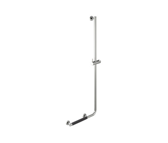 Comfort & Safety | Shower Riser Rail With Grab Rail Chrome - Right-Handed (Anti-Slip Handle Included) | Grab rails | Geesa