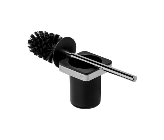 Frame Black Chrome | Toilet Brush And Holder Black / Chrome (Black Brush Head) | Toilet brush holders | Geesa