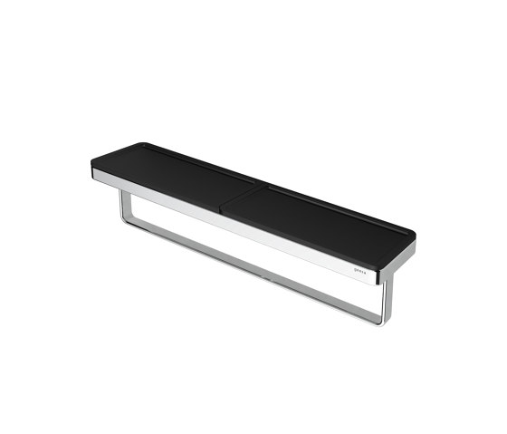 Frame Black Chrome | Porte-Serviette Avec Étagère 42cm Noir / Chrome | Porte-serviettes | Geesa
