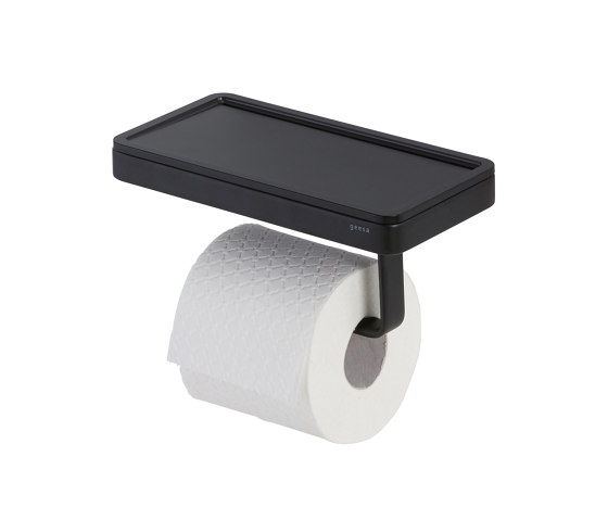 Frame Full Black | Porte-Rouleau Papier Toilette Avec Étagère Noir | Distributeurs de papier toilette | Geesa
