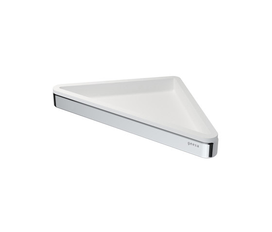Frame White Chrome | Corner Shelf White / Chrome | Bath shelves | Geesa