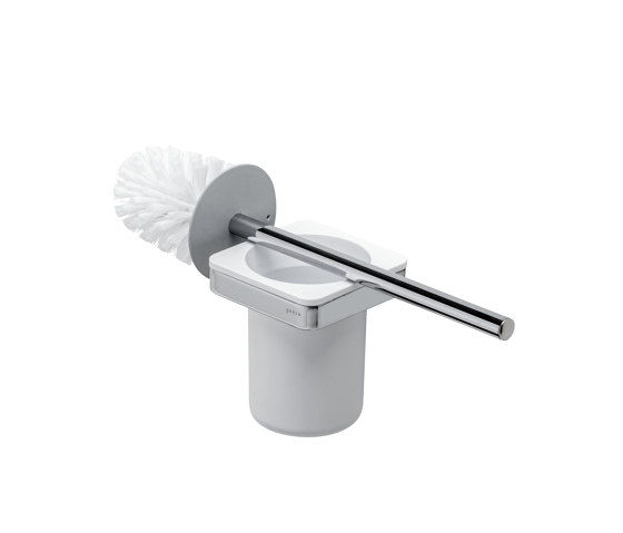 Frame White Chrome | Toilettenbürste Mit Halter Weiß / Chrom (Weißer Bürstekopf) | Toilettenbürstengarnituren | Geesa