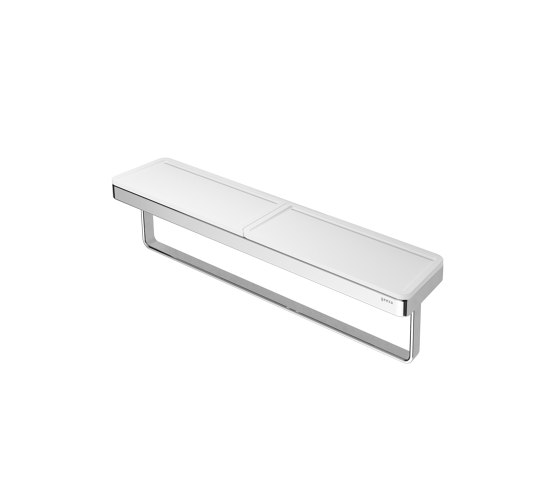 Frame White Chrome | Towel Rail With Shelf 42cm White / Chrome | Towel rails | Geesa