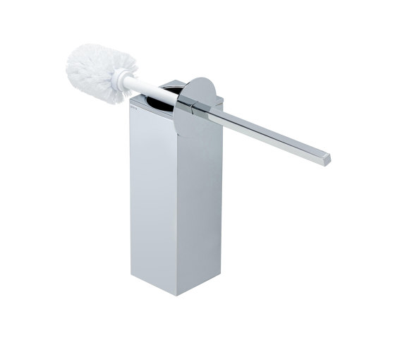 Modern Art | Toilettenbürste Mit Halter Chrom (Weißer Bürstekopf) | Toilettenbürstengarnituren | Geesa