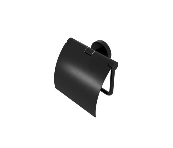 Nemox Black | Toilet Roll Holder With Cover Black | Paper roll holders | Geesa