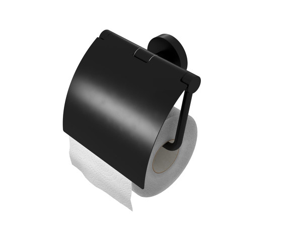 Nemox Black | Porte-Rouleau Papier Toilette Avec Rabat Noir | Distributeurs de papier toilette | Geesa