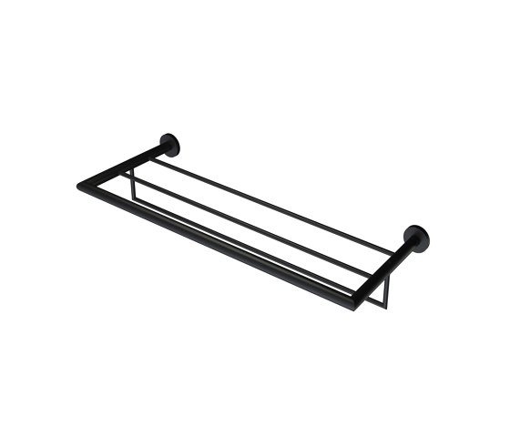 Nemox Black | Towel Rail With Shelf 62.4cm Black | Towel rails | Geesa
