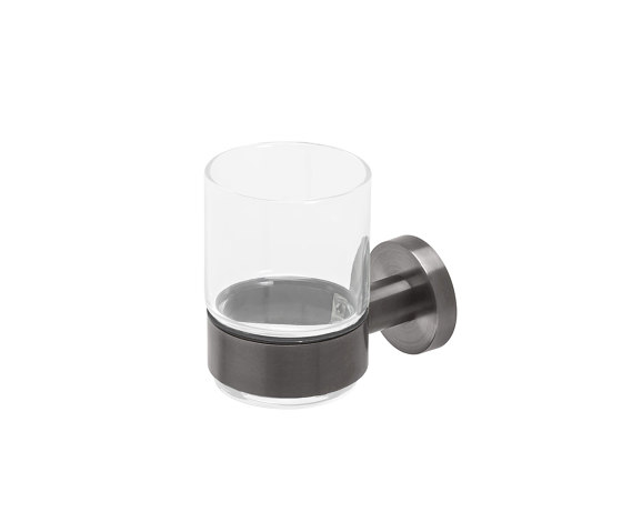 Nemox Brushed Black Metal | Glass Holder With Glass Brushed Metal Black | Toothbrush holders | Geesa