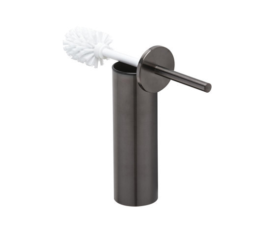 Nemox Brushed Black Metal | Toilet Brush And Holder Brushed Metal Black (White Brush Head) | Toilet brush holders | Geesa