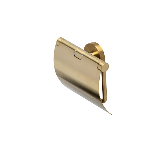 Nemox Brushed Gold | Portarotolo Per Carta Igienica Con Coperchio Oro Spazzolato | Portarotolo | Geesa