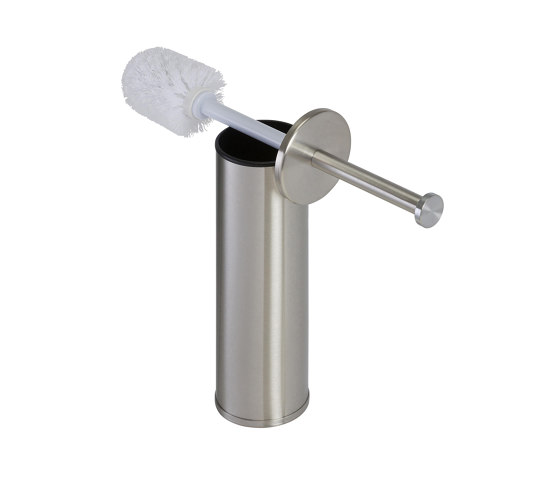 Nemox Stainless Steel | Toilet Brush And Holder Brushed Stainless Steel (White Brush Head) | Toilet brush holders | Geesa