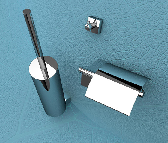 Nexx | Toilet Accessories Set - Toilet Brush And Holder - Toilet Roll Holder With Cover - Towel Hook - Chrome | Towel rails | Geesa