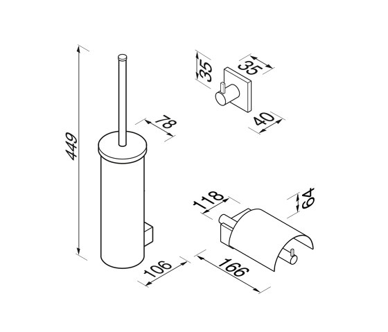 Nexx | Set Accessori Da Toilette - Portascopino Per Il Bagno - Portarotolo Per Carta Igienica Con Coperchio - Gancio Portasciugamani - Cromato | Portasciugamani | Geesa