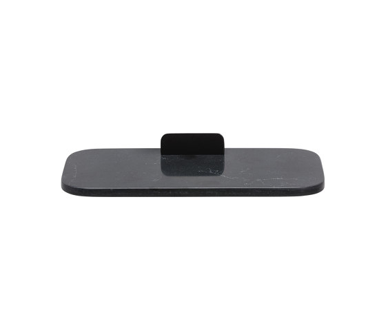 Shift Black | Bathroom Shelf / Soap Holder Black With Matt Black Marble Effect | Bath shelves | Geesa