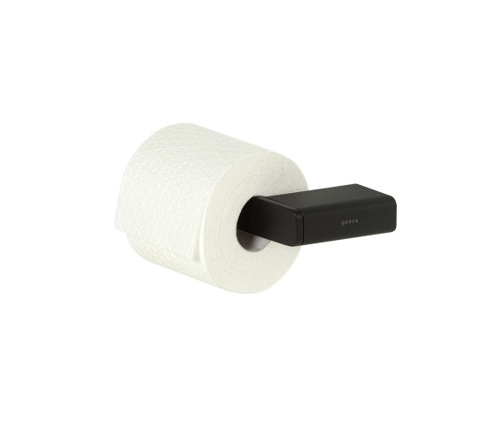 Shift Black | Toilet Roll Holder Without Cover Black (Left-Handed) | Paper roll holders | Geesa