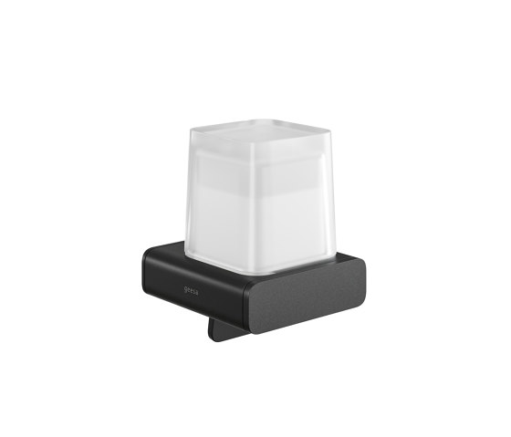Shift Black | Dispensador De Jabón 200ml Negro Con Vidrio Esmerilado | Dosificadores de jabón | Geesa
